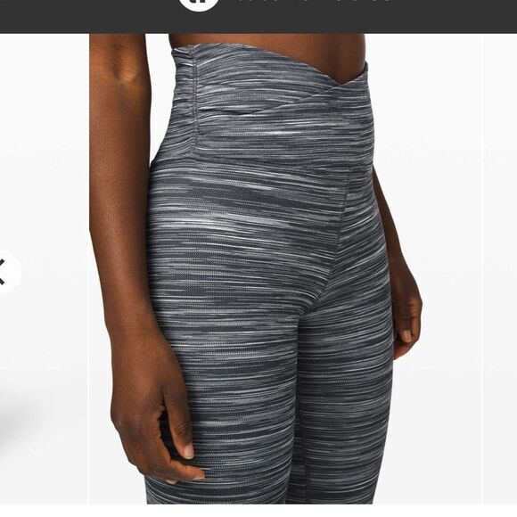 Lululemon Align Cropped Leggings Cross Waist Space Dye Herringbone 2 - Picture 2 of 8